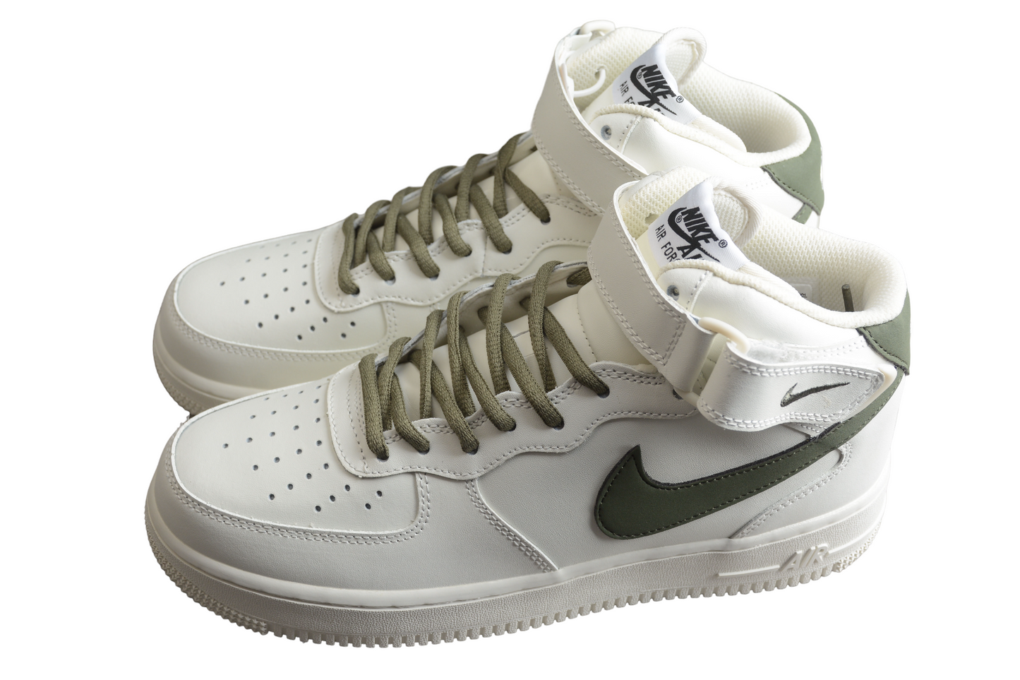 Nike Air Force 1'07 Mid Blanc Vert Foncé