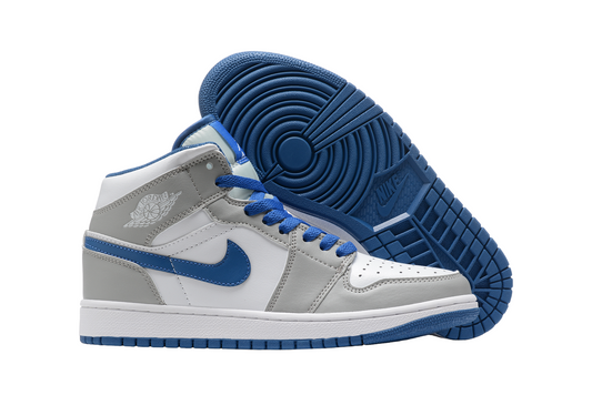 Nike Air Jordan 1 Mid Cement Gris True Bleu